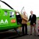 Douglas McAdam (left) of SL&E with SCAA Chairman John Bullough, Pilot Nigel Clarke and Paramedic Julia Barnes