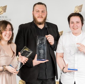 RTSStudentWinners001 - Aurora Gibson, James McAlpine and Marsaili Stewart-Skinner, winners of the craft awards